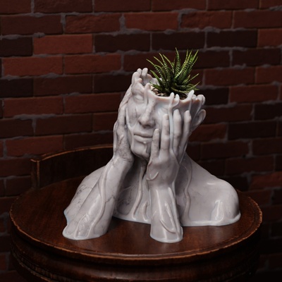 femme vase pot fleur planteur corps classique anatomie fleurs décor 3d print model - Mito3D