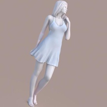 woman walking barefoot art girl figurine sculpture posture summer