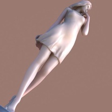 woman walking art girl lady stall pose figurinne model dress 3d print model - Mito3D