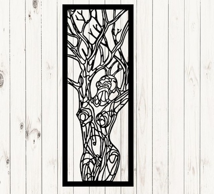 mulher parede arte casa crialidade k1 árvore enfeite metal 3d print model - Mito3D