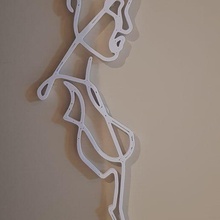 woman wall art nude line 2d decor stencil 3d print model - Mito3D
