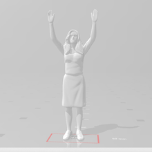 woman seated tribune raised arms girl diorama city scale model walk photos 3d print model - Mito3D