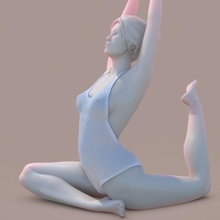 mujer de yoga art señora niña en miniatura la estatuilla instalación danza gimnasio 3d print model - Mito3D