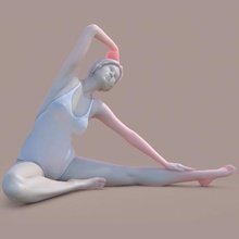 mujer de yoga art niña en miniatura la estatuilla instalación sit sentado el gimnasio desnudo deporte 3d print model - Mito3D