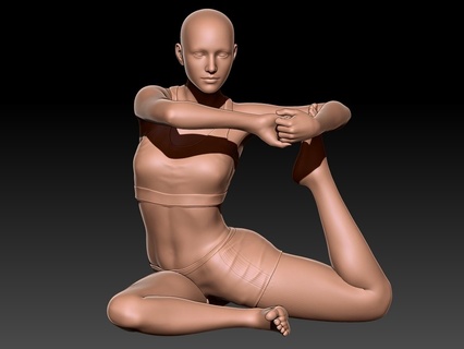 donna yoga re Piccione posa donna yoga re Piccione posa 3d print model - Mito3D