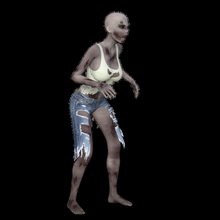 donna zombie 1 morto cammina raccapricciante apocalisse mostro orrore trucco cosplay spaventoso stazione gioco xbox 3d print model - Mito3D