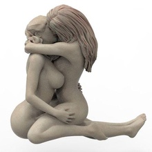mulher abraço beijando 3d print model - Mito3D