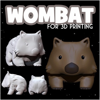 vombato perso brace fan art tejon kawaii collezione animale giocattolo canguro woombat 3d print model - Mito3D