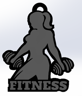 women's fitness keychain gym 3d print model - Mito3D
