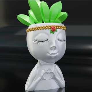 women's flowerpot pot woman vase 3d print model - Mito3D