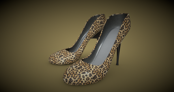 Bayanlar yüksek topuklu sandalet leopar Desen 3d print model - Mito3D