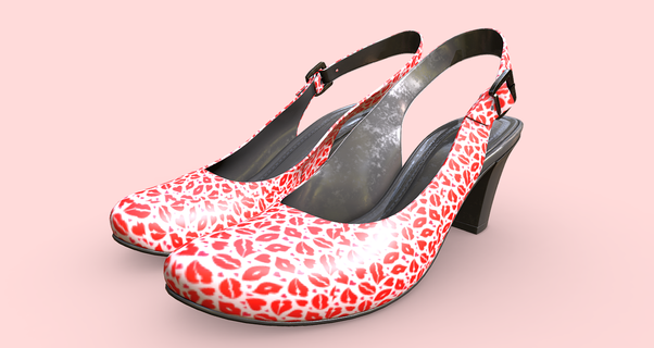 women's high heels sandals - love bites pattern 3d print model - Mito3D