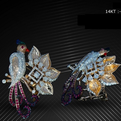 mulheres de aves anel jóias casamento 3D print model - Mito3D