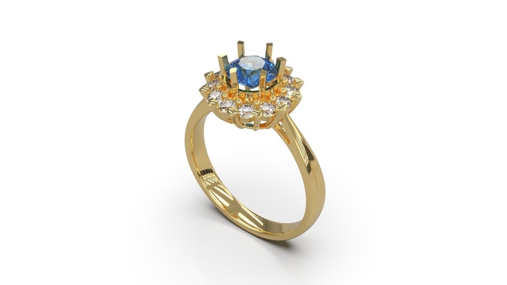 frauen diamant stein solitär ring eu 54 schmuck luxus stl geschenk liebe mädchen 3d print model - Mito3D