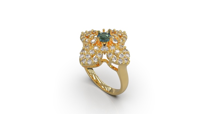 mulheres diamante pedra solitário anel us 6 75 jóias joalheria luxo stl presente impresso mulher senhora 3d print model - Mito3D