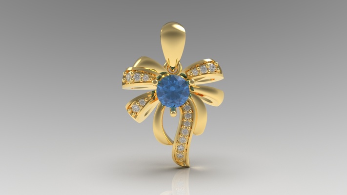 kadin çiçek düğüm altın kolye stl mücevher takı moda gümüş 3d print model - Mito3D
