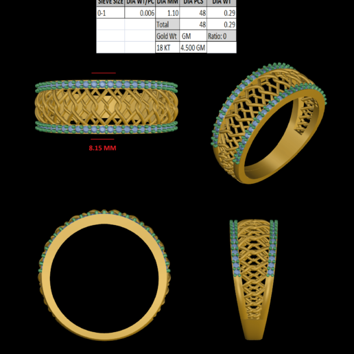 women ring jewelry 3D print model - Mito3D