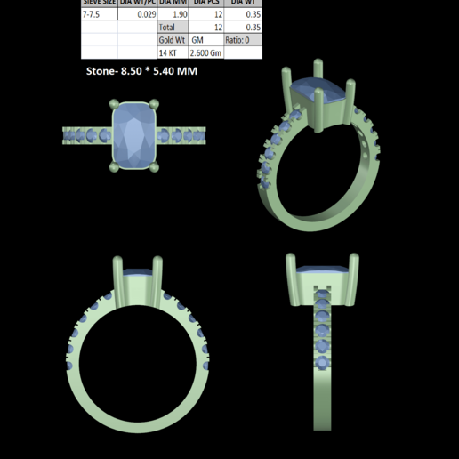 Damen-ring Schmuck ring Frauen 3D print model - Mito3D