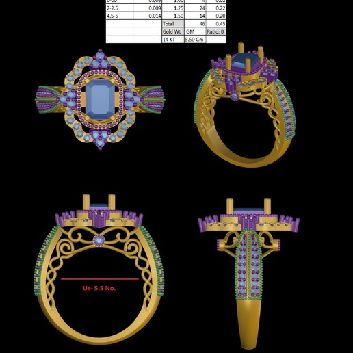 las mujeres anillo la joyería 3D print model - Mito3D