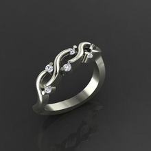 donne squillare 3dm stl render 3d Stampa modello gioielleria anelli solitario sterlina stampabile diamante platino brillante nozze Fidanzamento gioiello argento delicato 3d print model - Mito3D