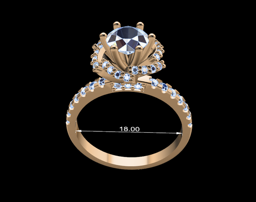 mujer anillo 47 joyería joya diamantes diamante oro plata anillos acoplamiento boda gemas diseño platino imprimible 3d print model - Mito3D
