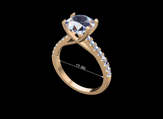 mujer anillo 48 joyería joya diamantes diamante oro plata anillos acoplamiento boda gemas diseño platino imprimible 3d print model - Mito3D
