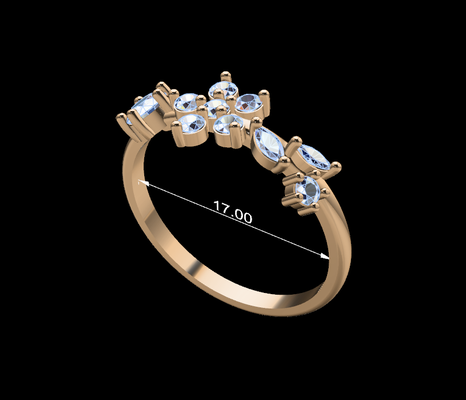 femmes bague 56 bijoux diamants diamant or argent femme anneaux bijou couplage mariage gemmes conception platine imprimable 3d print model - Mito3D