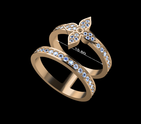 women ring 58 jewelry jewelery diamonds diamond gold silver woman jewelry rings jewellery jewel couplering wedding gems design platinum printable 3d print model - Mito3D