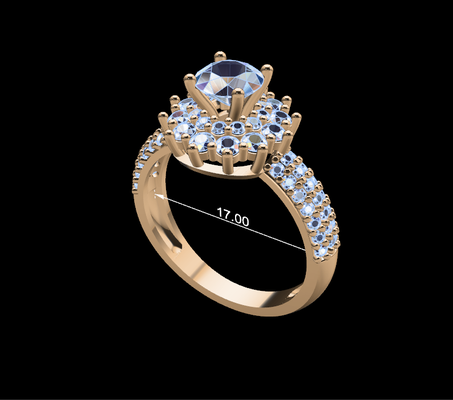 mujer anillo 64 joyería joya diamantes diamante oro plata anillos acoplamiento boda gemas diseño platino imprimible 3d print model - Mito3D
