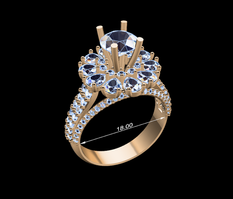 women ring 69 jewelry diamond gem jewel jewellery jewelry rings gold silver engagement wedding fashion white brilliant engagem brillant diamant soliraire 3d print model - Mito3D