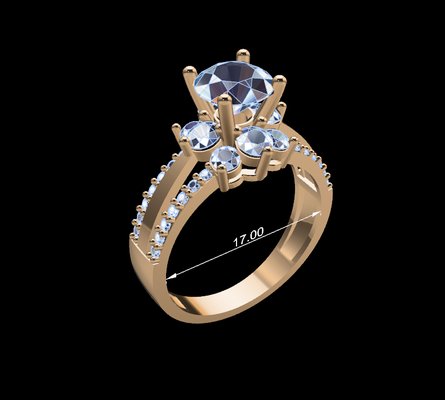 mujer anillo 76 joyería joya diamantes diamante oro plata anillos acoplamiento boda gemas diseño platino imprimible 3d print model - Mito3D