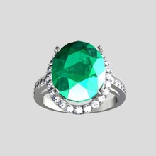 women ring gemstone diamonds jewelry engagement 3d print model - Mito3D