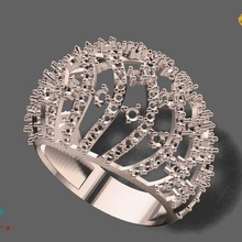 women ring w' stone - 3dm stl render 3d print model jewelry solitaire printable fantasy platinum fancy wedding engagement jewel jewellery silver 3d print model - Mito3D