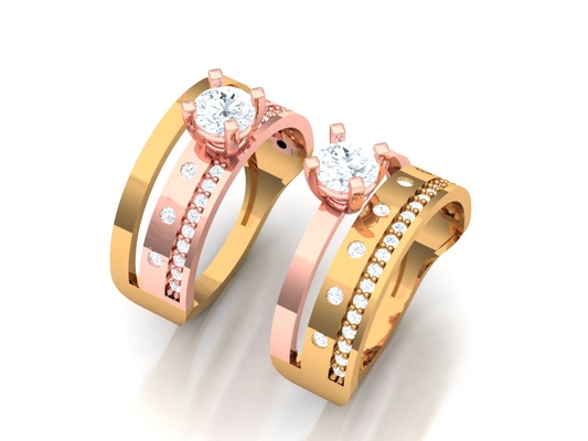 frauen stück solitär ring schmuck stein steinsolitär damenring frauenring gold silber juwel diamant 3d print model - Mito3D