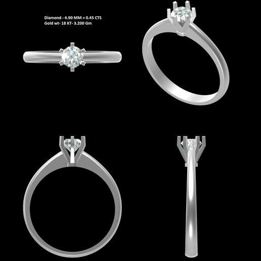 mulheres solteiro diamante anel 3D print model - Mito3D