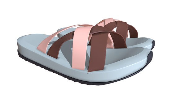 KADIN terlik moda yaz plaj ayakkabı gündelik tatil parmak arası kıyafeti flip flop 3d print model - Mito3D