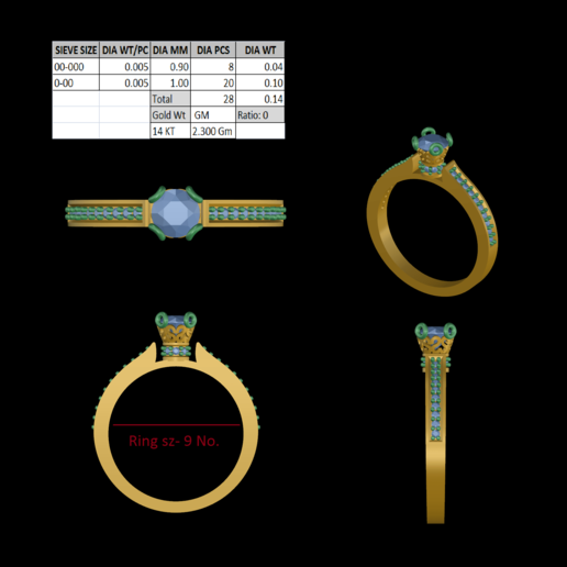 les femmes solitaires de l'anneau bijoux anneau mariage 3D print model - Mito3D