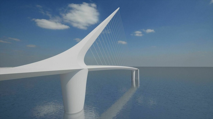 mujeres puente calatrava santiago arquitectura 3d modelo puentedelamujer aires exterior arquitecto punto referencia 3d print model - Mito3D