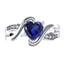 womens especial de corazón anillo cad en 3d diseño formato stl la joyería modelo del bodas Modelo compromiso moda exclusivo joyas 3d print model - Mito3D