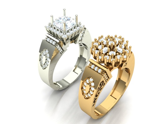 mulheres peça solitário anel joalheria anéis femininos ouro soliter paciência dupla feminino 3d print model - Mito3D
