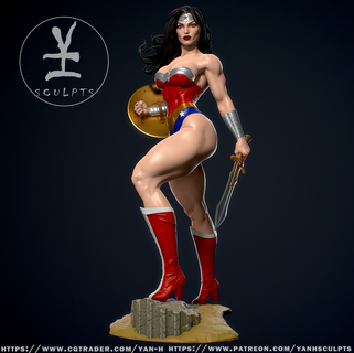 preguntarse mujer + nsfw dc Maravilla historietas superhéroes coleccionables figurilla personaje cuerpo hembra estatua 3d impresión zbrush Arte miniaturas Liga Justicia figuritas 3d print model - Mito3D