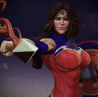 preguntarse mujer guerra Maravilla Liga Justicia DC comics Universo 3d print model - Mito3D