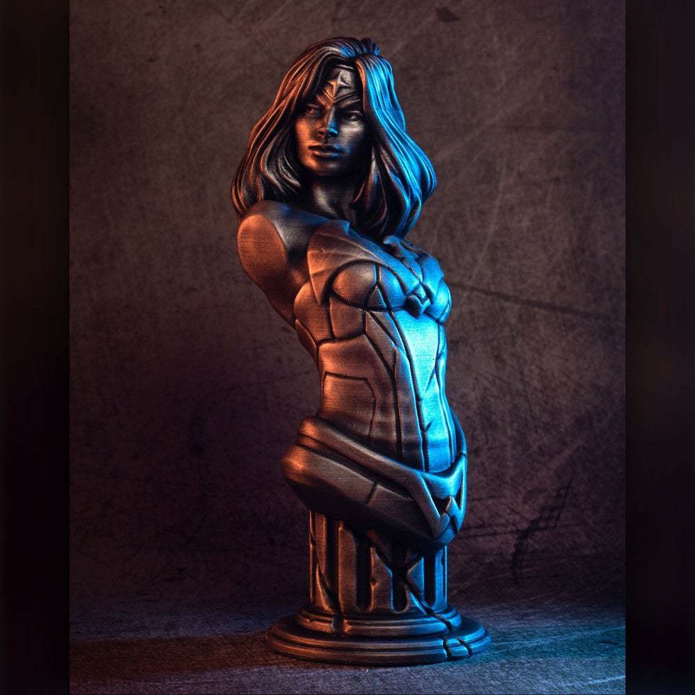preguntarse mujer busto ventilador Arte historietas Eastman combatiente niña esculturas detective súper héroe 3D print model - Mito3D