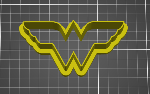 wonder woman cookie cutter dc yellow gold universe justice league 3d print model - Mito3D