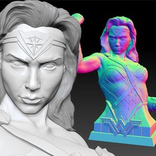 wonder woman de gal gadot la impresión 3d busto art mujer maravilla el niña pregunto escultura película hollywood héroe heroína superhéroe superheroína dc marvel acción actriz humanos personas femenino 3d print model - Mito3D