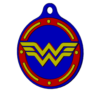 wonder woman keychain jewelry hoops toys toy medal art 3d print model - Mito3D