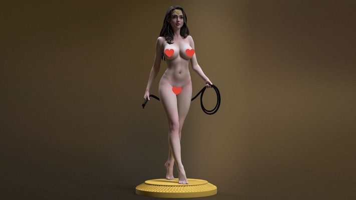 wunder frau nsfw kunst charakter dc mädchen miniaturen superheld held skulpturen statue figur comic batman übermensch ventilator weiblich figuren 3d print model - Mito3D