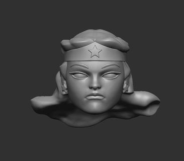 maravilha mulher estilizado cabeça esculpida açao figuras 3d print model - Mito3D