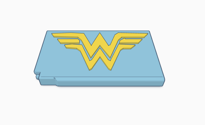 wonder woman wallet superhero logo card credit avengers 3d print model - Mito3D