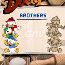 wonderful duck tales character brothers cookie cutter stamp cake decoration walt disney cartoon ducktales biscuit famous popular 3d print model - Mito3D